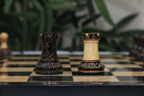 Dubrovnik Series 1970 Reproduction 3.75" Luxury Burnt Boxwood Lacquered Chess Set