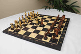 Leningrad Series 4" Luxury Staunton Chess Set in Lacquered Burnt Boxwood