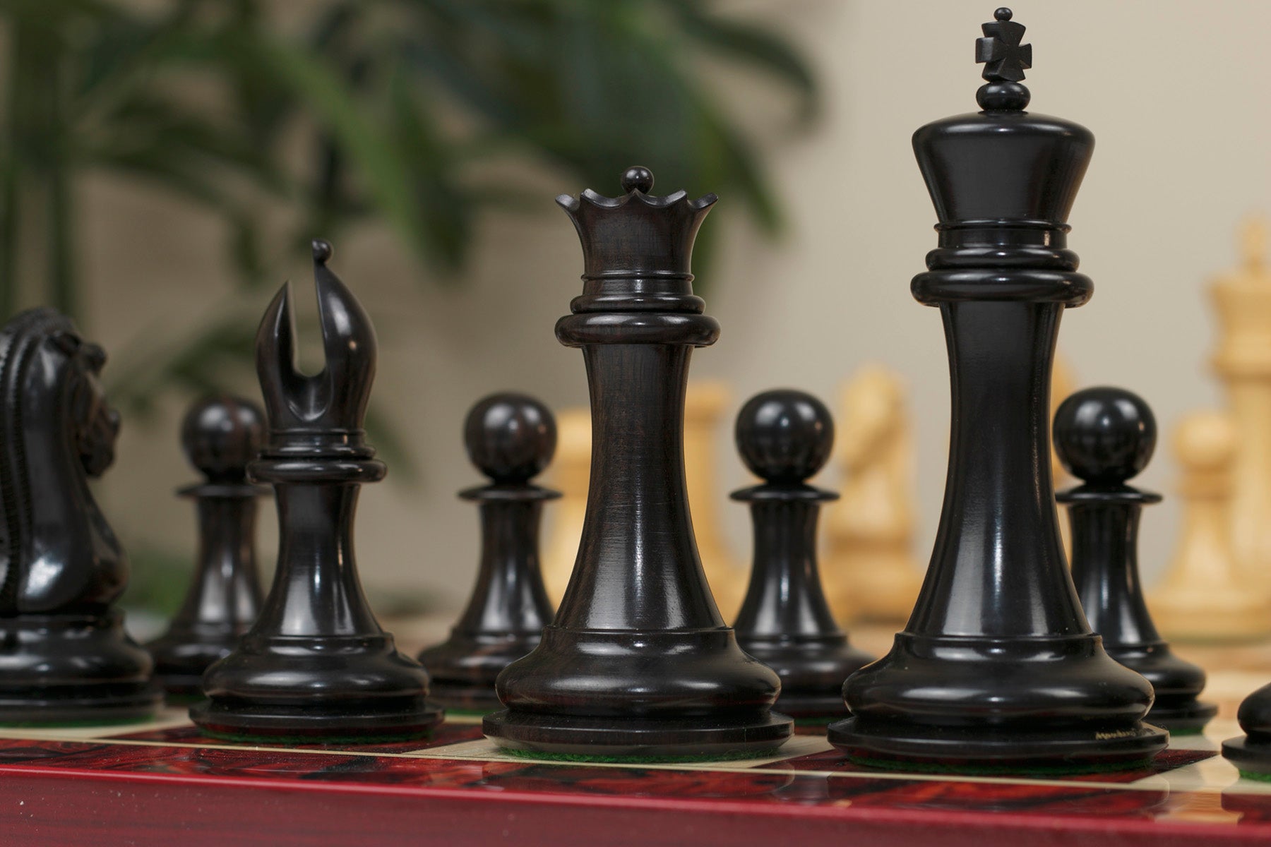 Chariot of Selene Series 4.4" Luxury Staunton Chessmen in Ebony Wood