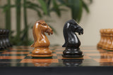 Chariot of Selene Series 4.4" Luxury Staunton Chessmen in Distressed Boxwood and  Ebony Wood