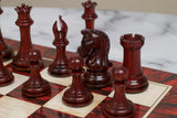 Tristan Series Luxury Staunton Chess Pieces in Blood Rose wood: King Size 4.4"