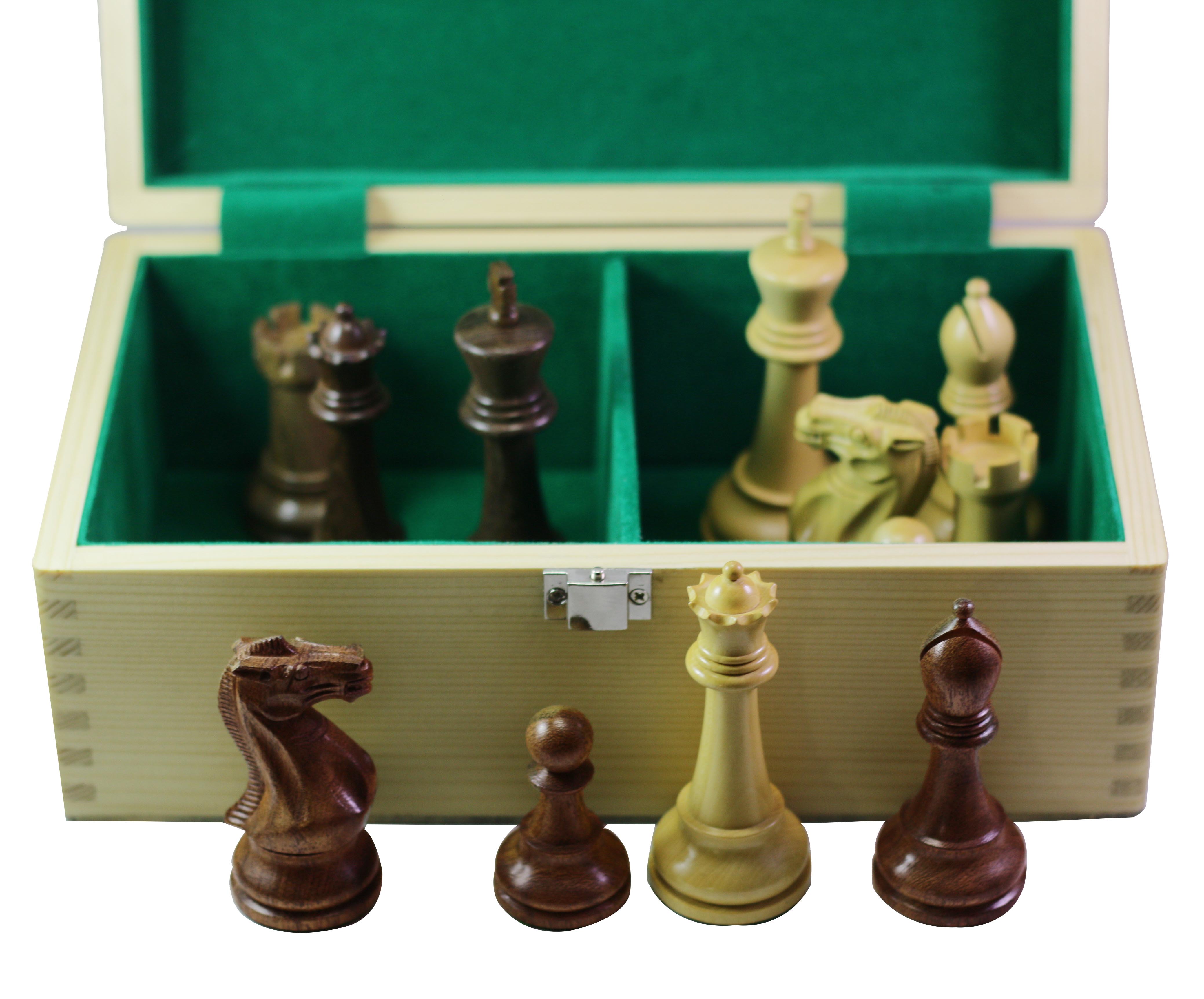 Wooden Storage Box for 4" King Height Chess Set in Maple wood