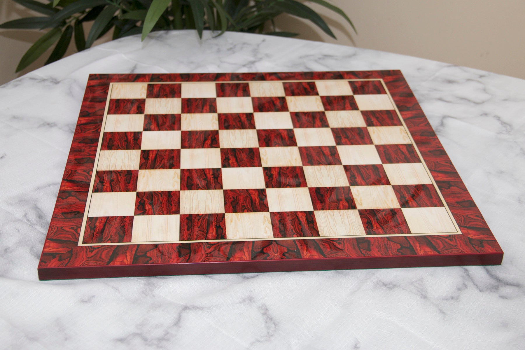 Luxury Chess Board 2.5" Square made in Burl Rosewood and Burl Maple Wood Look