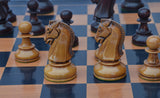 Dubrovink Series 1950 Vintage Reproduction 3.75" Boxwood/Mahogany Stained Chess Set