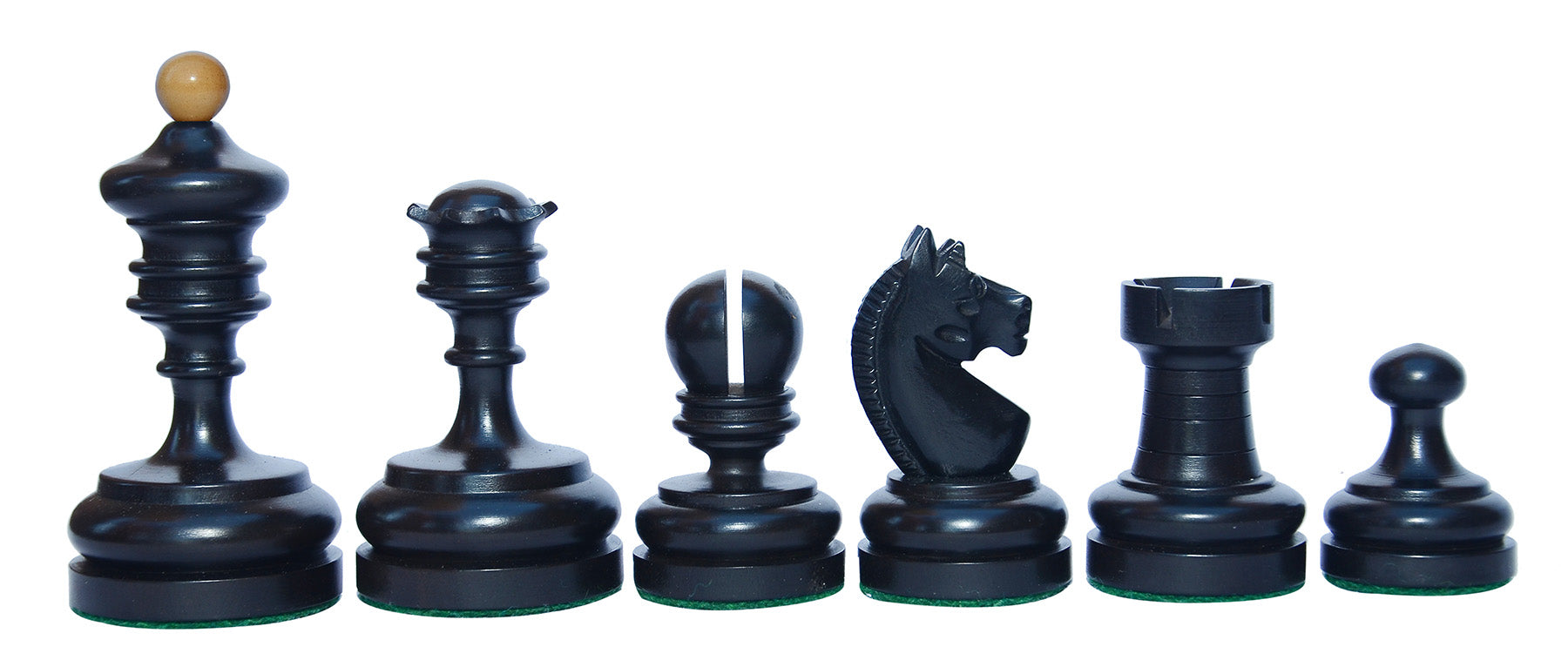 German Knubbel Reproduction Vintage 1930 Chess Set 3.5" in Antiqued and ebonised Box wood