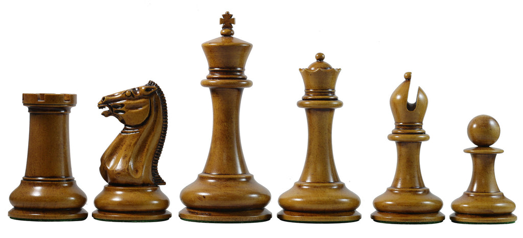 Morphy  Cooke 1849-50 Vintage 4.4" Reproduction Chess Set in Distressed Antique Look