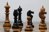 Northern Upright Vintage 5" Antiqued chess set in Distressed Boxwood & Ebony wood