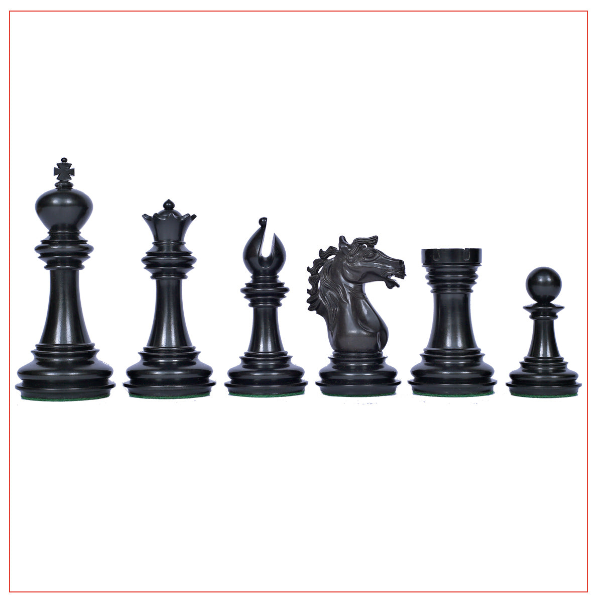 Regal Series Luxury Staunton 4" Chess Set in Ebony wood