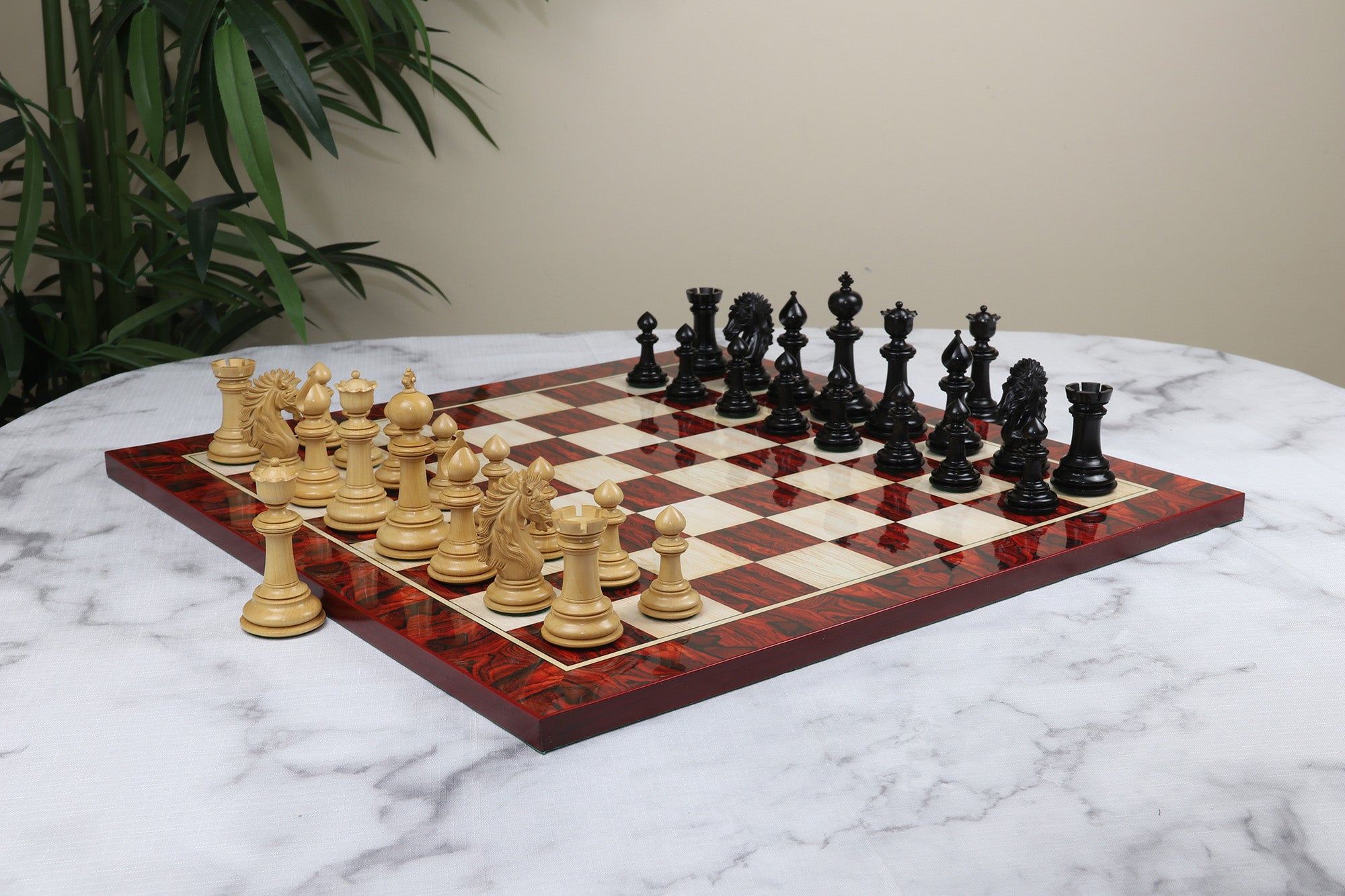 The Arthurian Series 4.4" Luxury Artisan Ebony Wood Chess Pieces