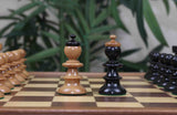 The Austrian Coffehouse Series Vintage Luxury Chess Pieces in Antiqued Boxwood and Ebony - 4.0" King