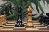 The Austrian Coffehouse Series Vintage Luxury Chess Pieces in Antiqued Boxwood and Ebony - 4.0" King