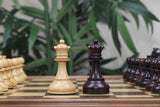 Dubrovink Series 1950 Vintage Reproduction 3.75" Chess Set in Natural Boxwood/Indian Rosewood