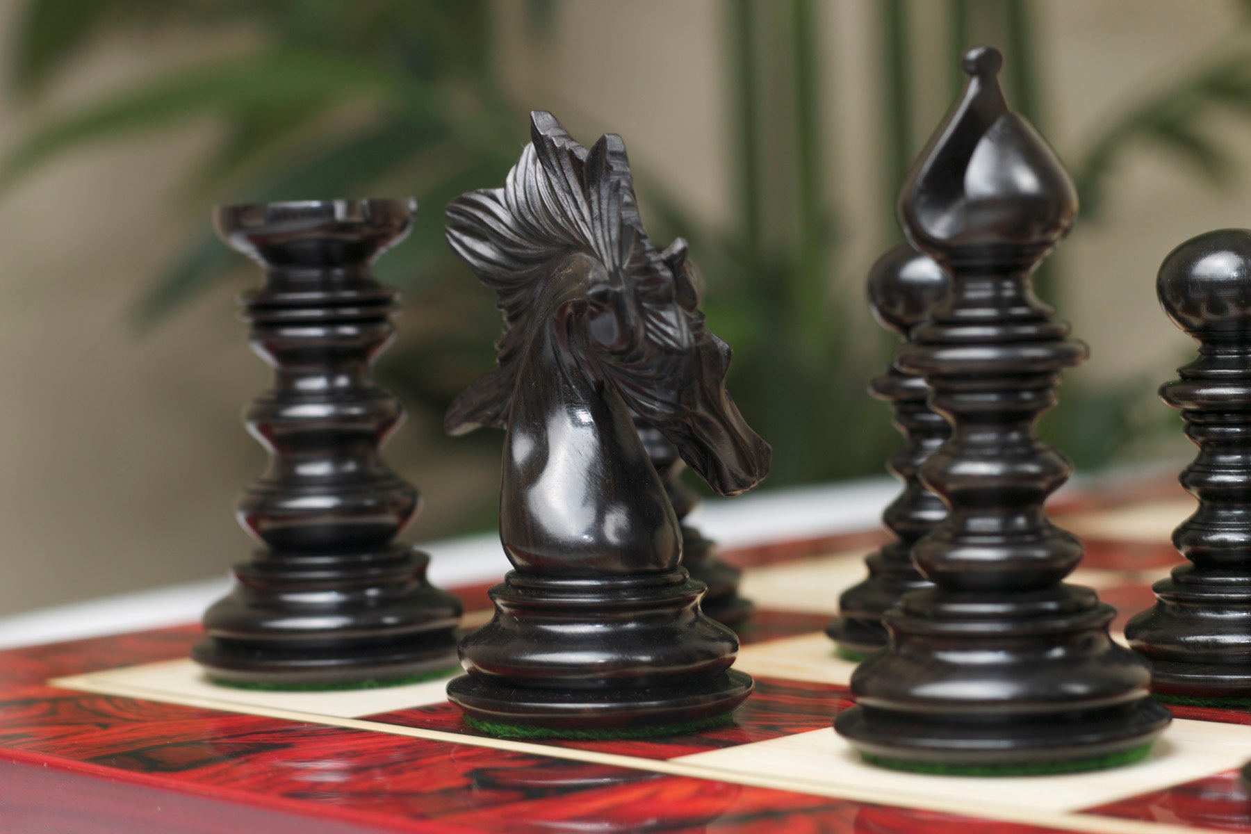 Raging Stallions Series Luxury Staunton Ebony Wood Chessmen - 4.4" King