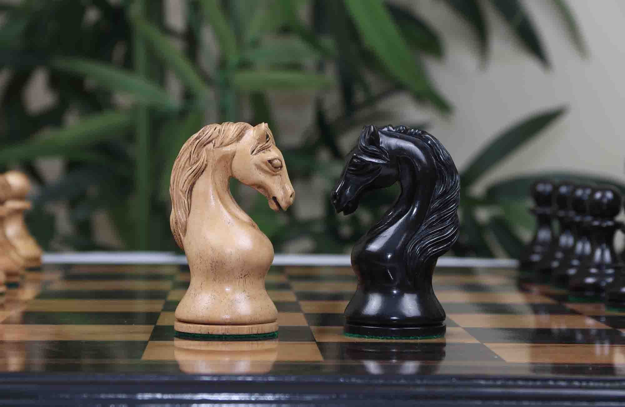 The Herman Steiner Commemorative Series Chess Pieces in Distressed Boxwood and Ebony - 5.0" King