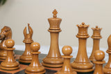Chariot of Selene Series 4.4" Luxury Staunton Chessmen in Distressed Boxwood and  Ebony Wood