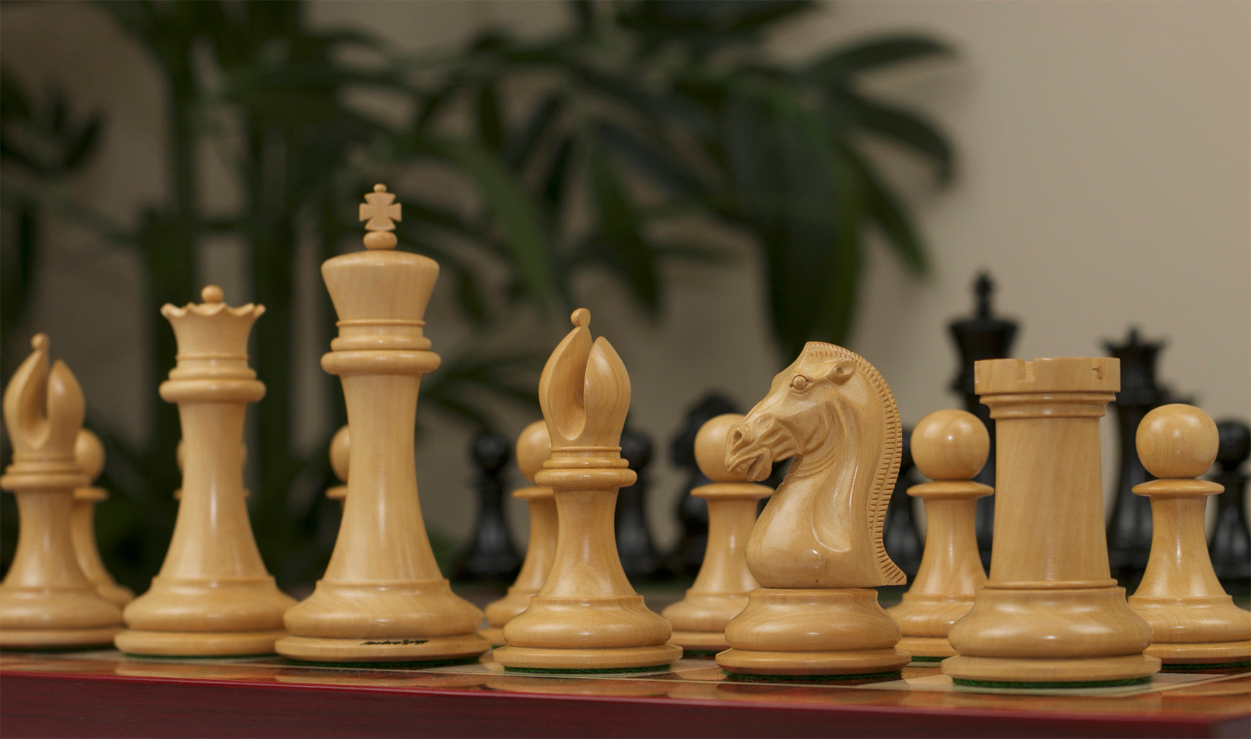 Chariot of Selene Series 4.4" Luxury Staunton Chessmen in Ebony Wood