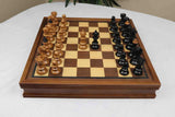 The Austrian Coffehouse Series Vintage Luxury Chess Pieces in Antiqued Boxwood and Ebony - 4.0" King