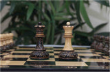 Dubrovink Series 1970 Reproduction 3.75" Luxury Burnt Boxwood Chess Set