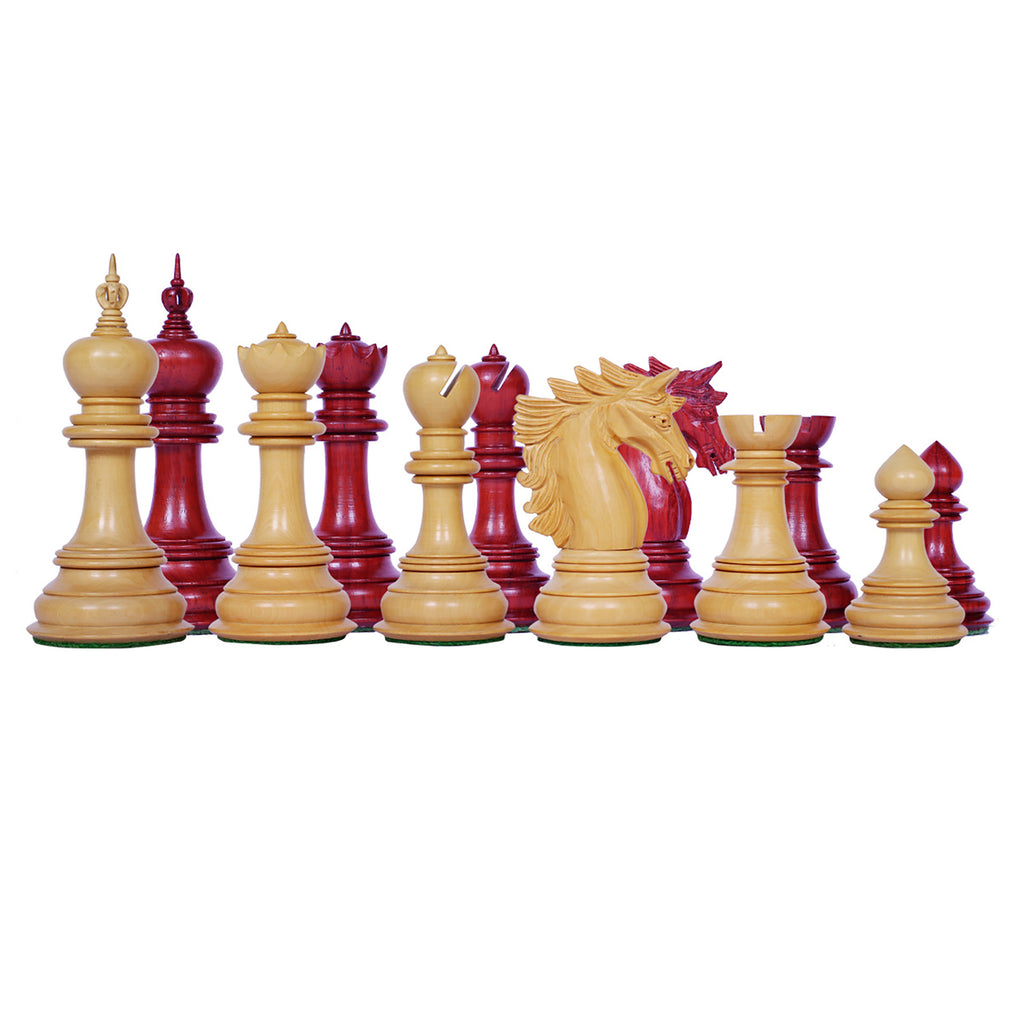 Chelics Series 4.4" Luxury Staunton Chess Pieces in Padouk and Boxwood