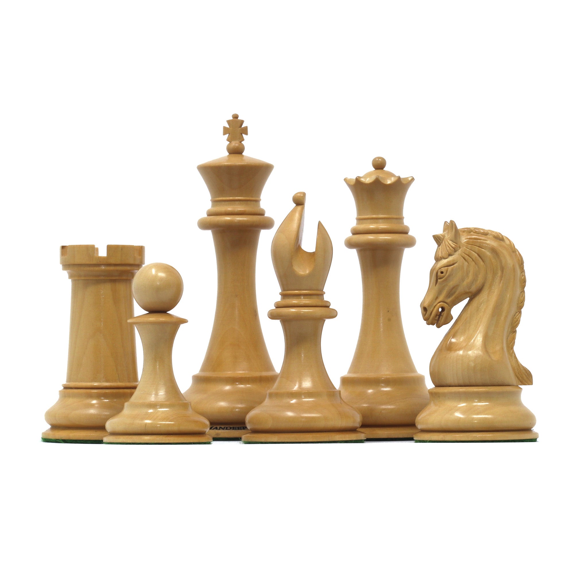 The Legendary Artisan Series Luxury Staunton Boxwood/Ebony Chess Pieces - 4.4" King