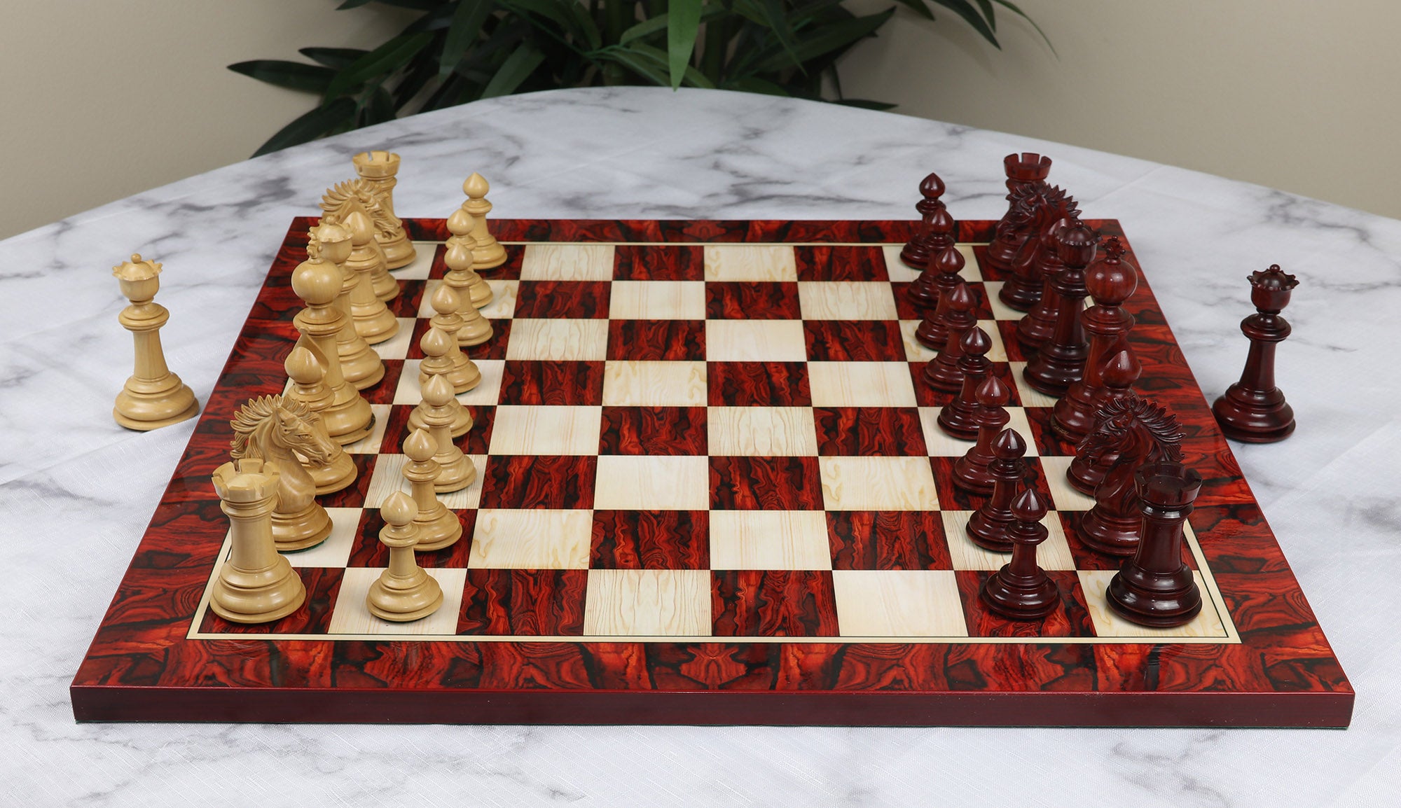 The Arthurian Series 4.4" Luxury Artisan Staunton Padouk Wood Chess Pieces