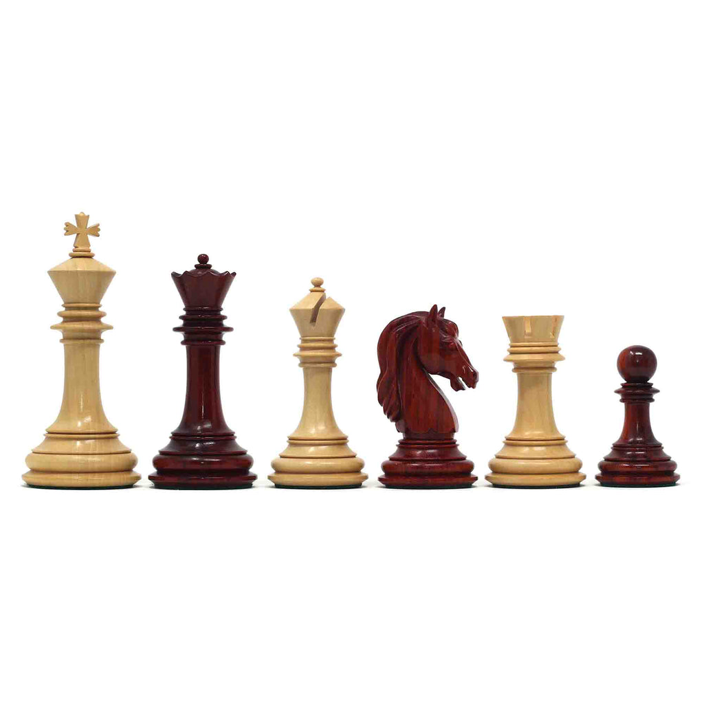 The Stallion of Columbus Series Luxury Staunton Padouk/Boxwood Chess set: King Height 4.4"