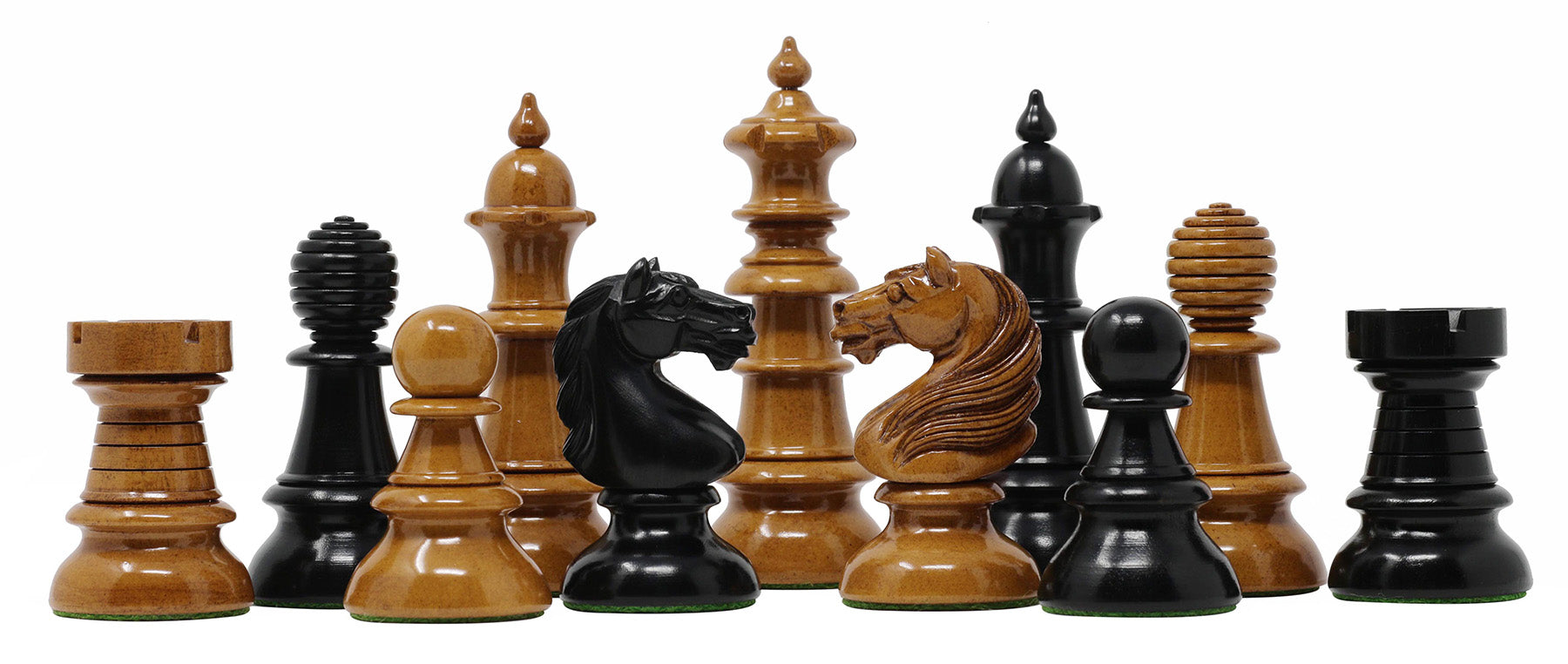 Old Vienna Style Coffee House 1900 Reproduction 4.5" Distressed Antiqued/Ebony Chess set