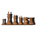 Original Reproduction Nathaniel 1849 Vintage 4.4" Chess Pieces in Antiqued Boxwood & Ebony