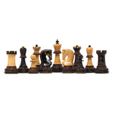 Zagreb '59 Series Luxury Chessmen in Lacquered Burnt Boxwood - 3.75" King Height