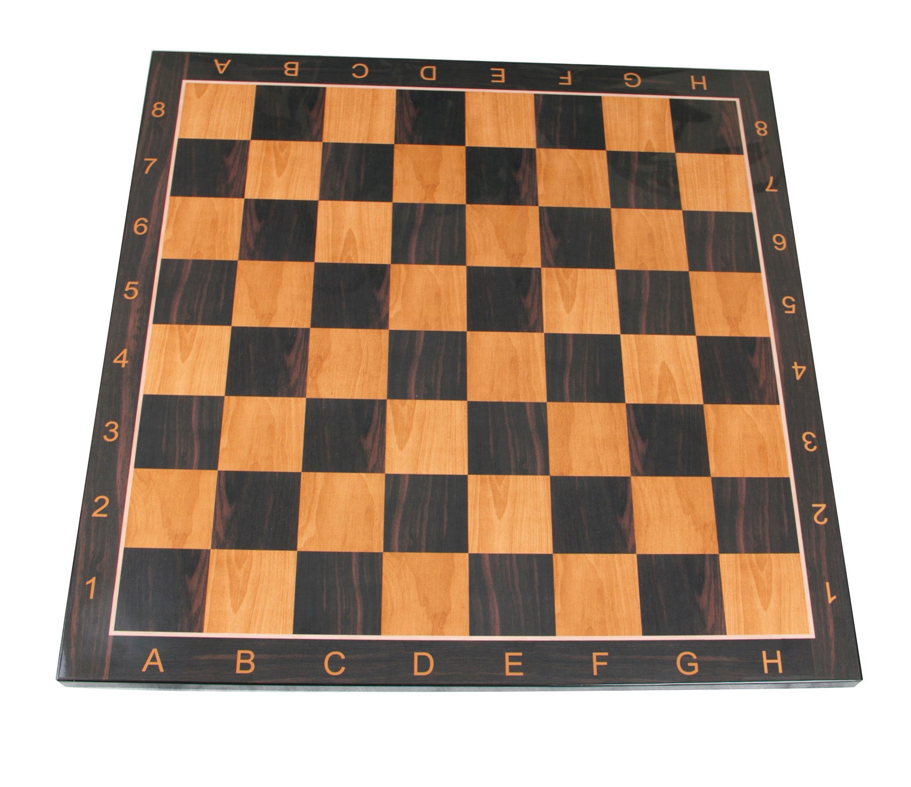 Chess Board with 2" Square size in Ebony/Antiqued Box wood Look with Notations