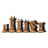 The Austrian Coffehouse Series Vintage Luxury Chess Pieces in Antiqued Boxwood and Ebony - 4.0" King