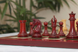 Tristan Series Luxury Staunton Chess Pieces in Blood Rose wood: King Size 4"