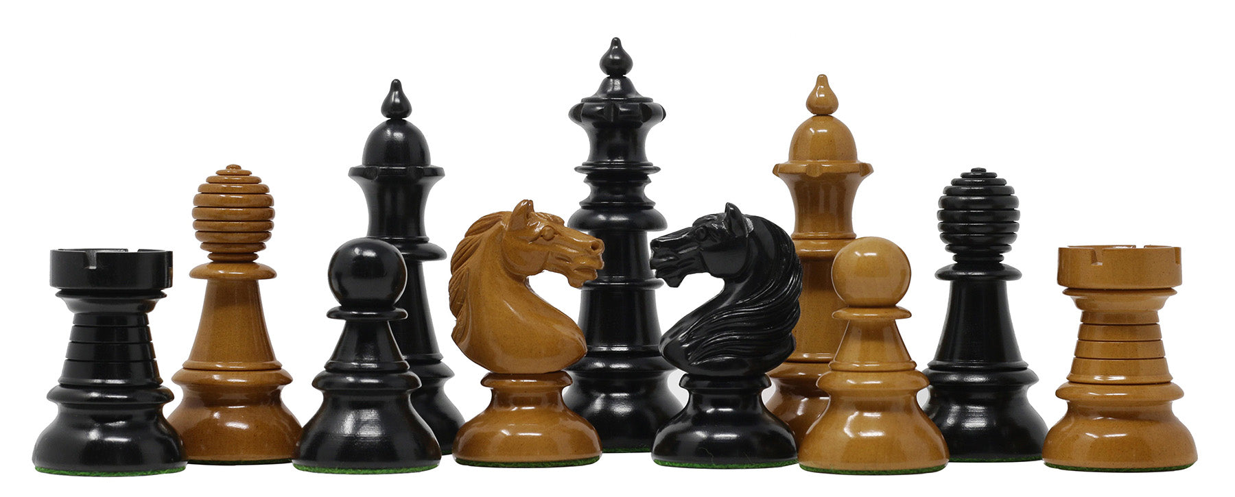 Old Vienna Style Coffee House 1900 Reproduction 4.5" Antiqued/Box wood Chess Set