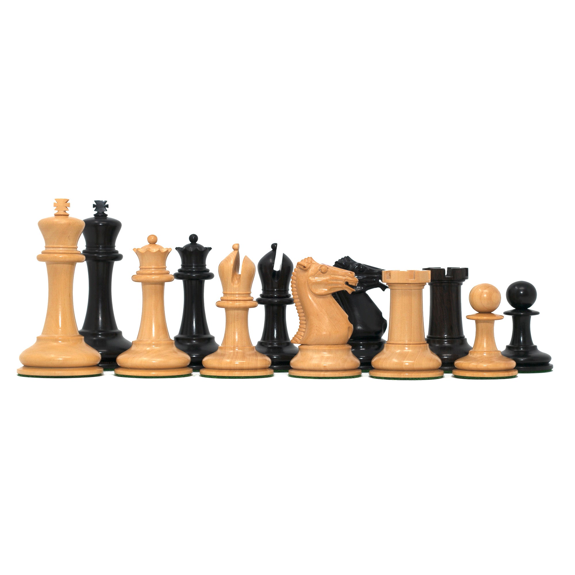 Walter Grimshaw 1854 Reproduced Staunton 3.5"  Boxwood/Ebony Chessmen