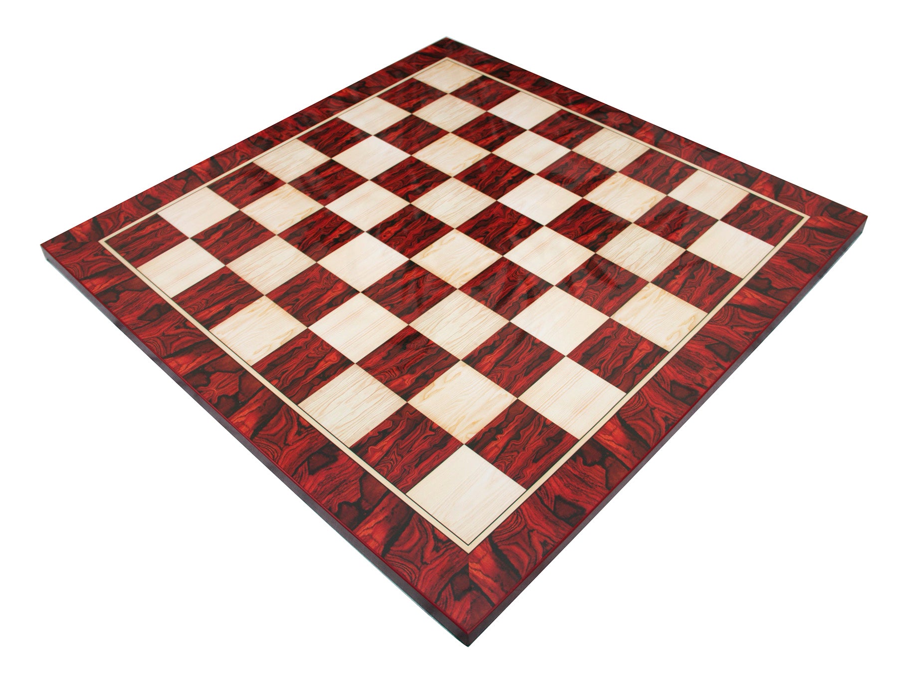 Luxury Chess Board 2.5" Square made in Burl Rosewood and Burl Maple Wood Look