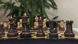 Zagreb '59 Series Luxury Chessmen in Burnt Boxwood - 3.75" King Height