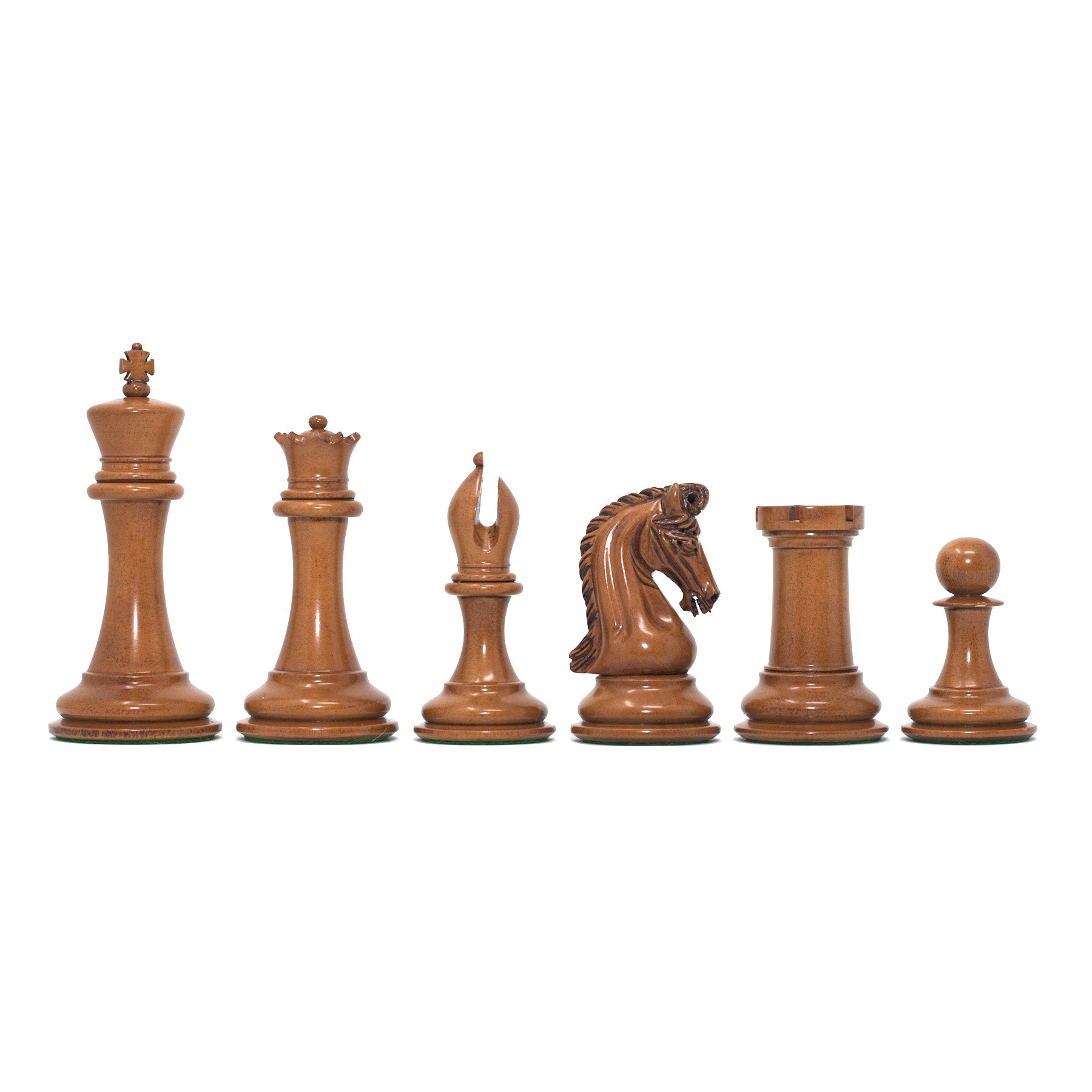 Tristan Series Luxury Staunton Chess Pieces in Ebony and Distressed Boxwood: King Size 4.4"