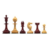 The William Hallett 1860 London Chess Set in Natural Boxwood/Padouk - 3.5" King