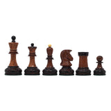 Dubrovink Series 1970 Reproduction 3.75" Luxury Lacquered Burnt Golden Rose & Boxwood Chess Set
