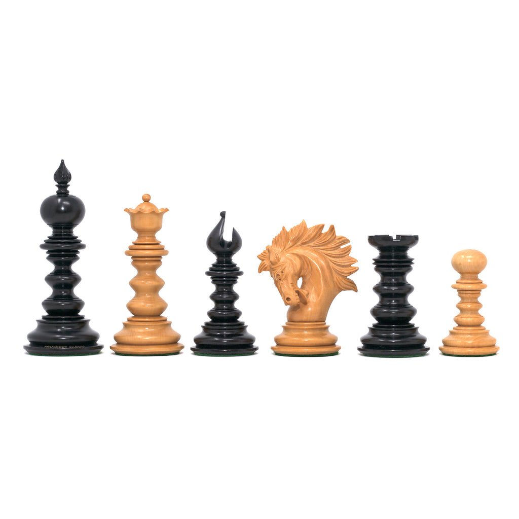 Raging Stallions Series Luxury Staunton Ebony Wood Chessmen - 4.4" King