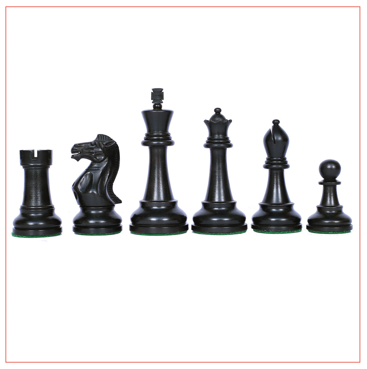 Verona Series 4" Luxury Staunton Chess Pieces - Ebonised Wood