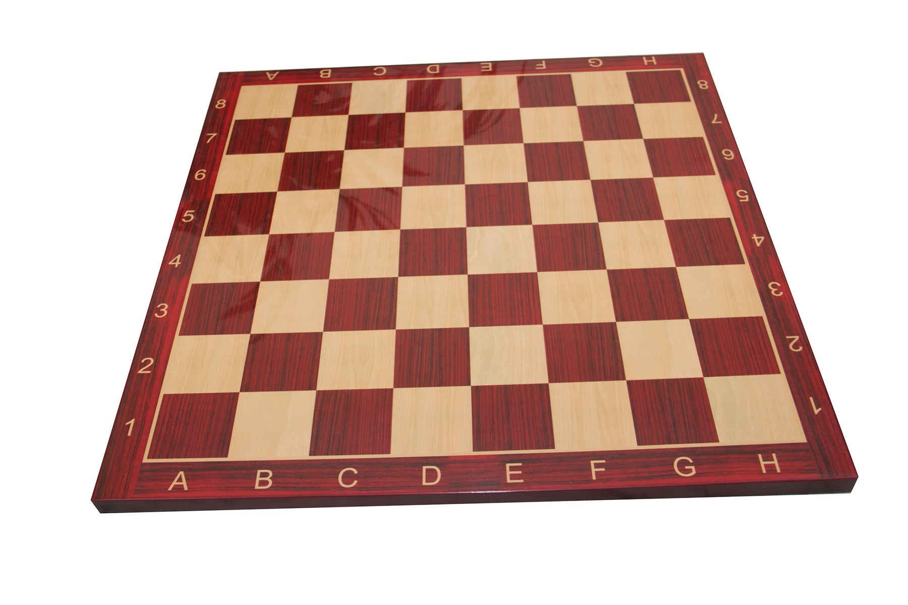 Chess Board with Notations square size 2.5" X 2.5" Padouk for 4.25" to 4.5"  Chess Set