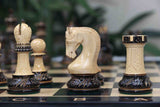 Leningrad Series 4" Luxury Staunton Chess Set in Lacquered Burnt Boxwood