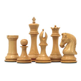 Grand Collection Signature Series Luxury Staunton Chess Pieces in Ebony and Boxwood: King Size 4.4"