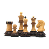 Dubrovink Series 1970 Reproduction 3.75" Luxury Burnt Boxwood Chess Set