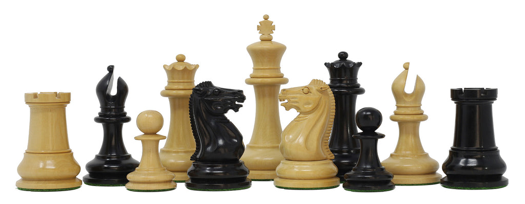 Nathaniel 1849 Antique Reproduction Vintage 3.75" Ebony/Box Wood (without antique look) Chess Set