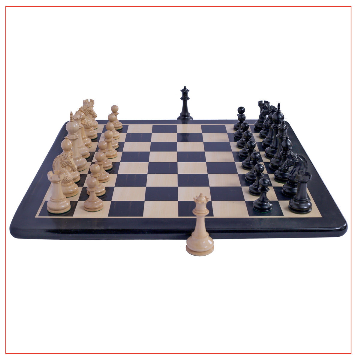 Aristocrat Series Ebony Staunton 4.1" Chessmen with Board