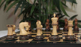 Leningrad Series 4" Luxury Staunton Chess Set in Burnt Gold Rosewood & Boxwood