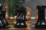 Grand Collection Signature Series Luxury Staunton Chess Pieces in Ebony and Distressed Boxwood: King Size 4.4"