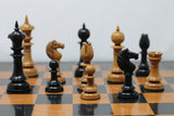 Northern Upright Vintage 5" Antiqued chess set in Distressed Boxwood & Ebony wood